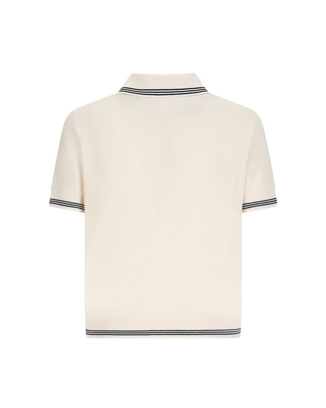 Jacquemus Natural Triangular Detail Knit Polo Shirt for men