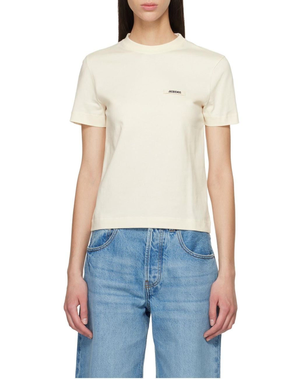 Jacquemus White Logo Patch Cotton T-Shirt