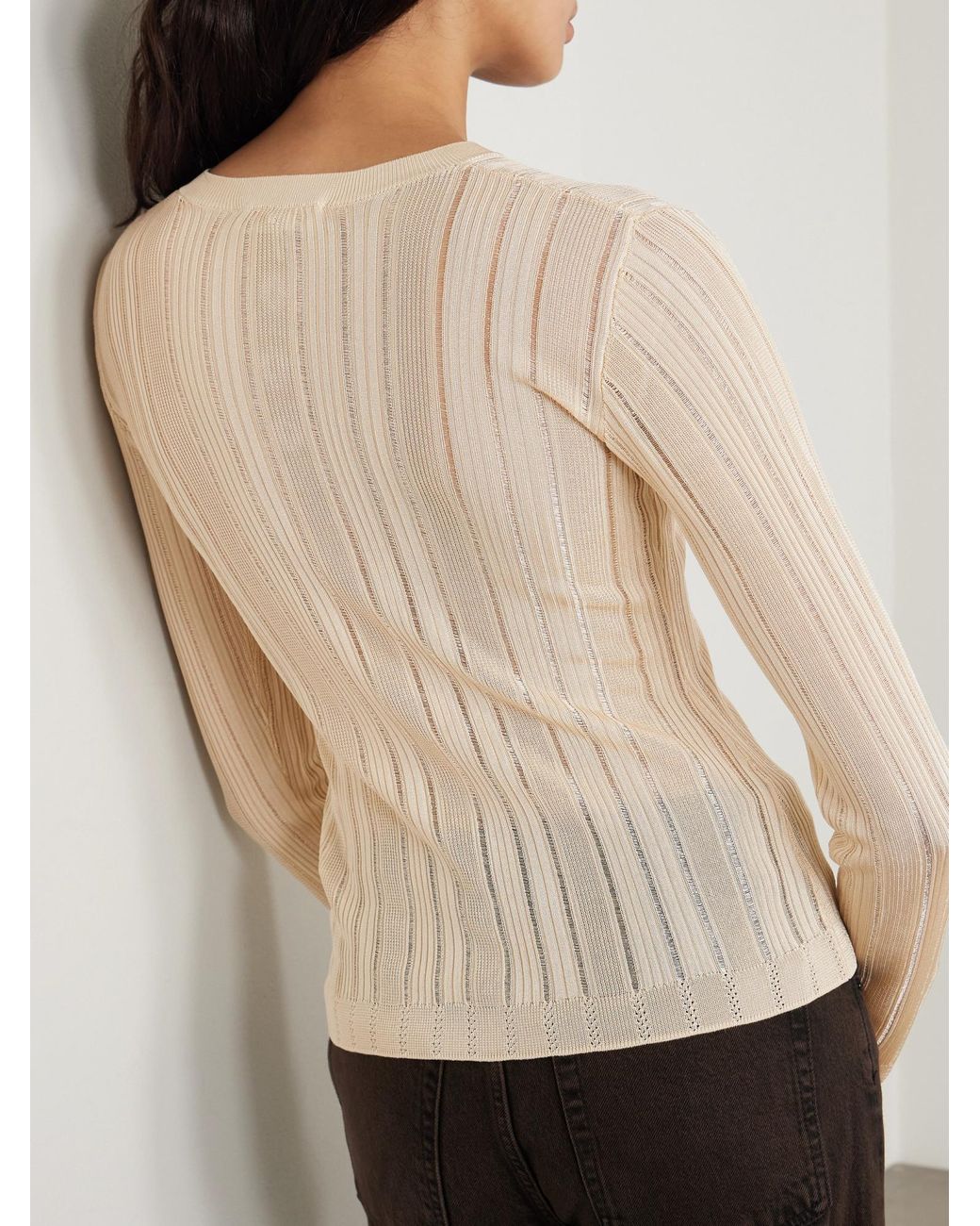 FRAME Natural Crew Neck Long Sleeve Sweater