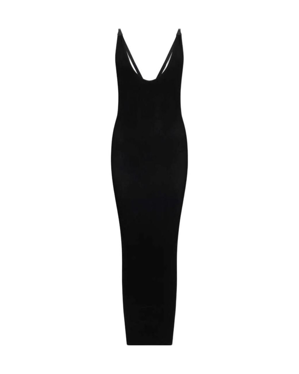 DSquared² Black Ribbed Long Jersey Dress