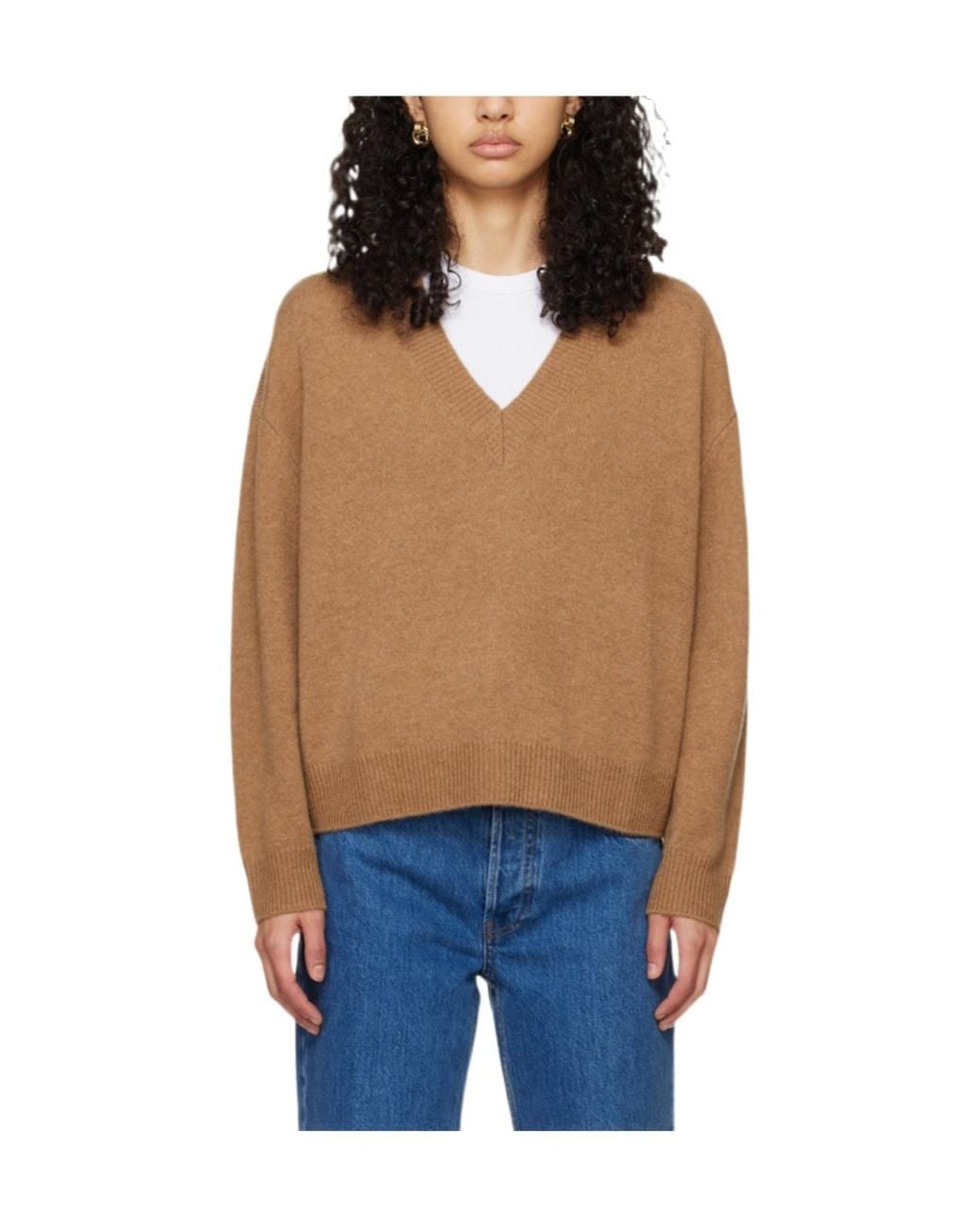 Anine Bing Blue Lee V-Neck Cashmere Jumper