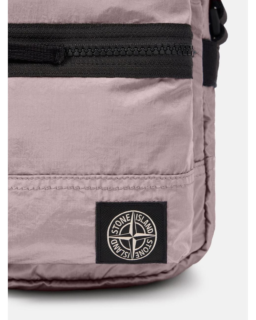Stone Island Black Logo Patch Crossbody Bag for men