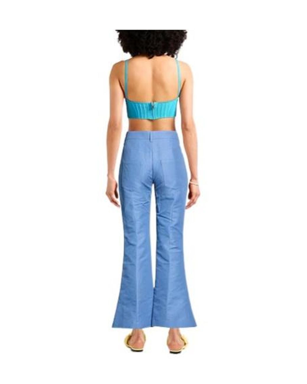 Marni Blue Solid Flare Pants