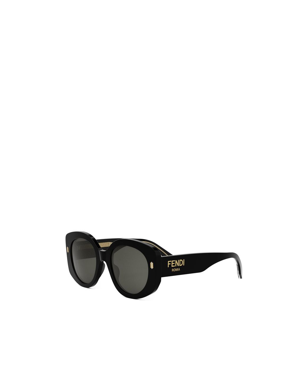 Fendi Black Eyewear Round Frame Sunglasses for men