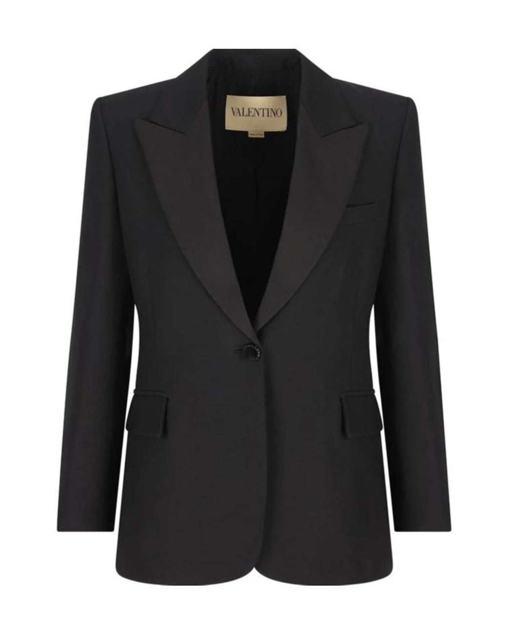 Valentino Black Single-Breasted Long-Sleeved Jacket