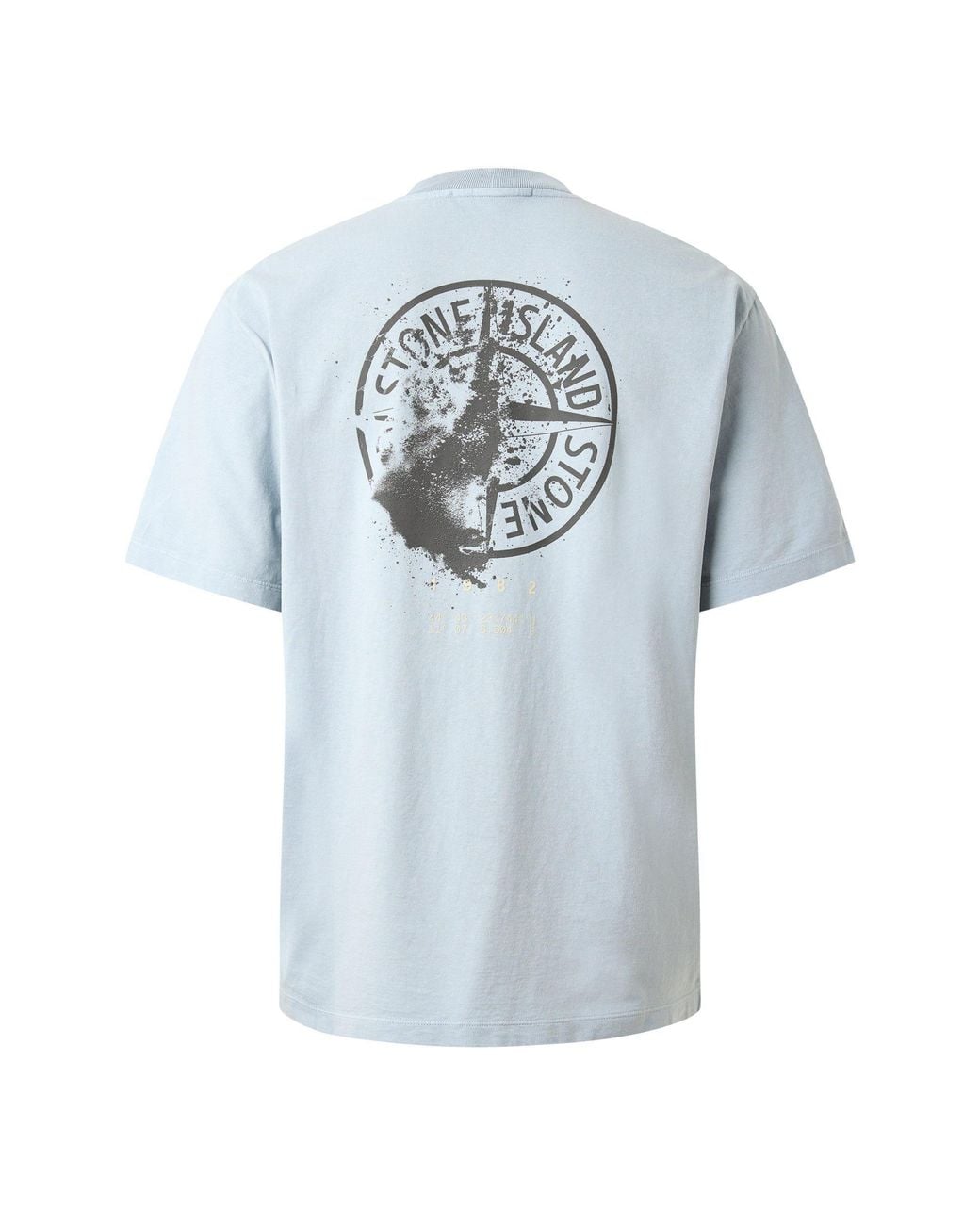Stone Island Blue Crew Neck Short Sleeve T-Shirt for men
