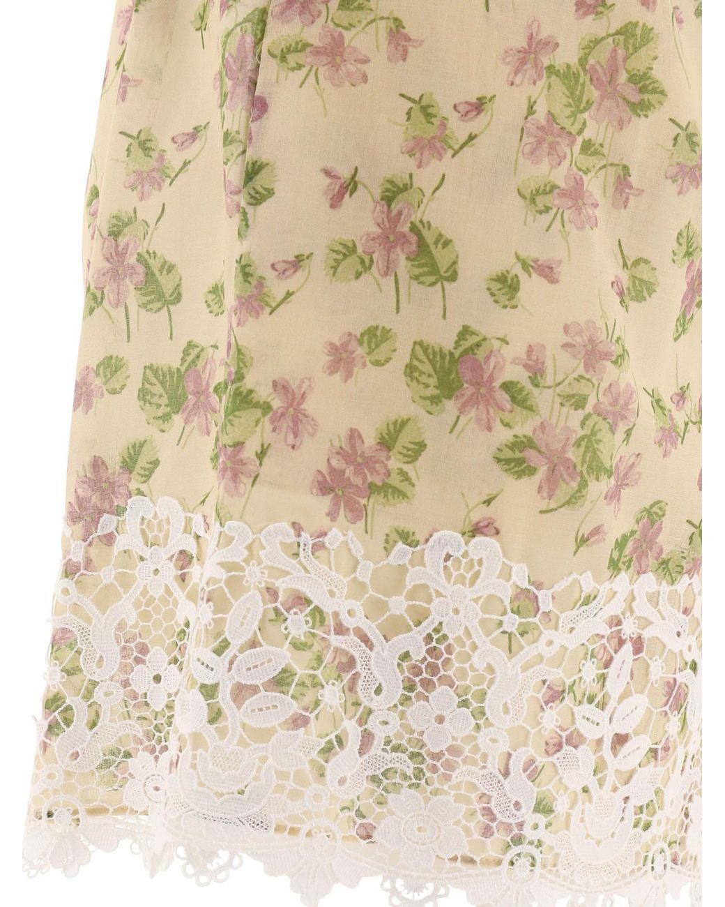 Dior Natural Christian Floral Printed Lace Detailed Shorts