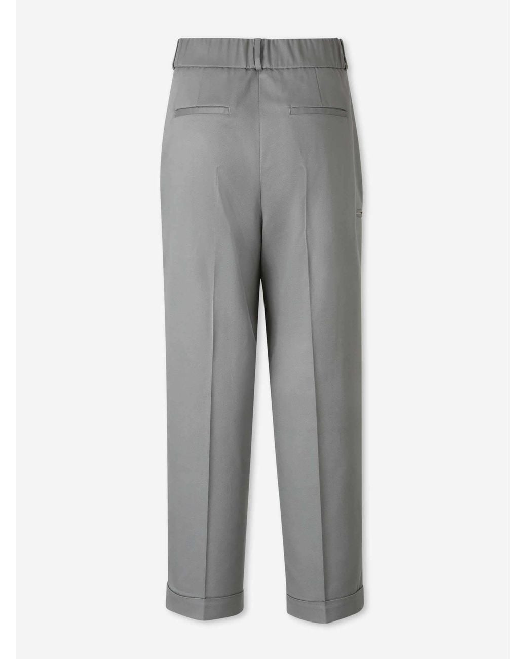 Peserico Gray Pleated Straight Leg Trousers