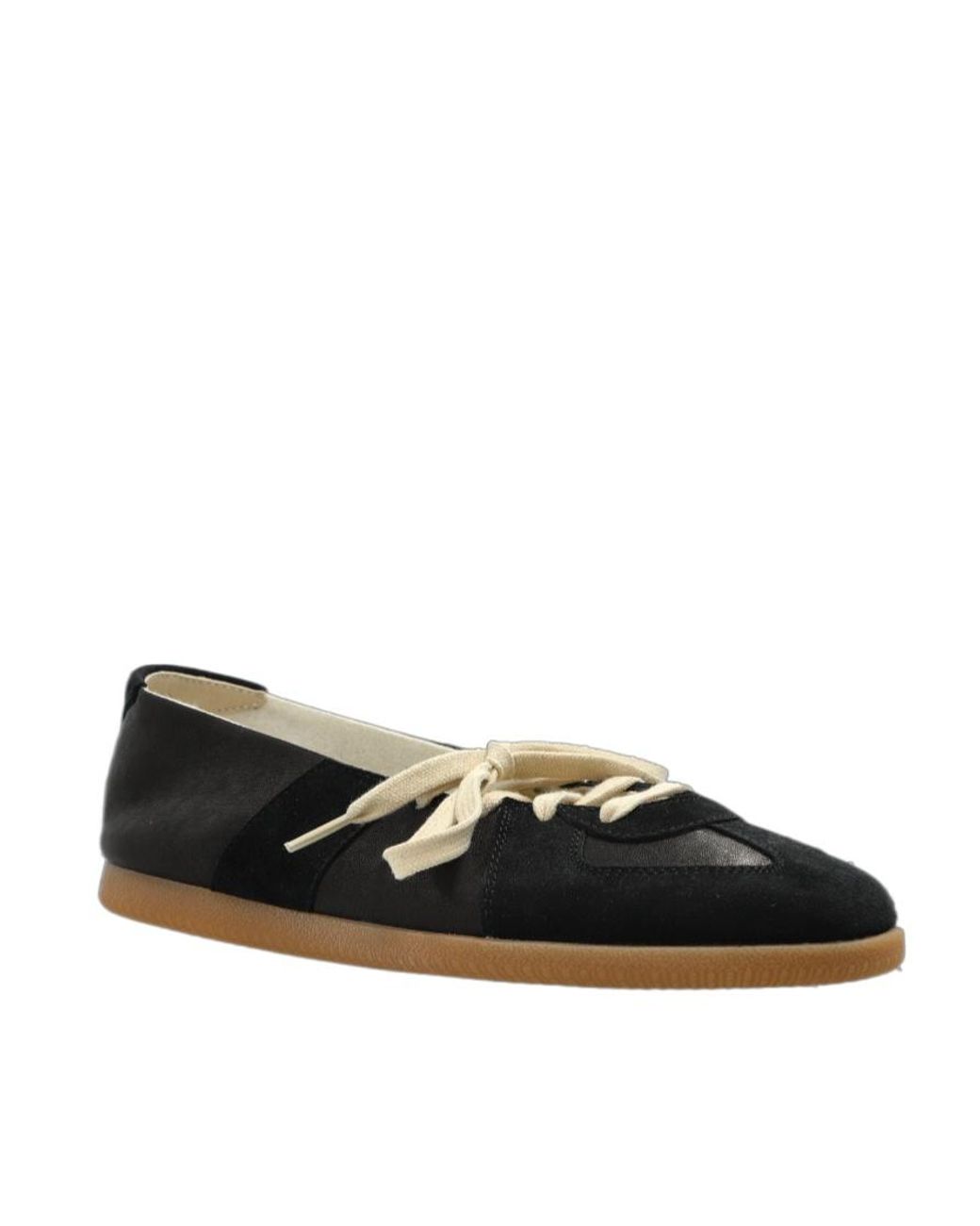 Maison Margiela Black Replica Lace-Up Flat Shoes