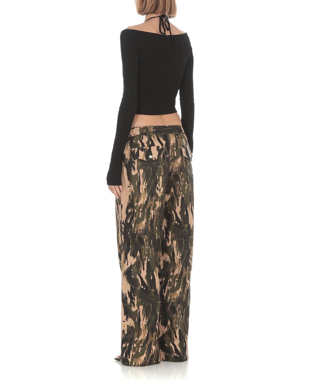 Dion Lee Black Mobius Layered Long-Sleeve Top