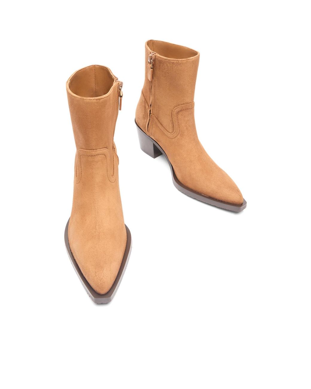 Stuart Weitzman Brown Thick Heeled Short Boots