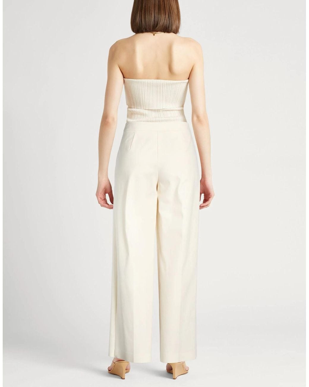 Max Mara White Wide-Leg Trousers
