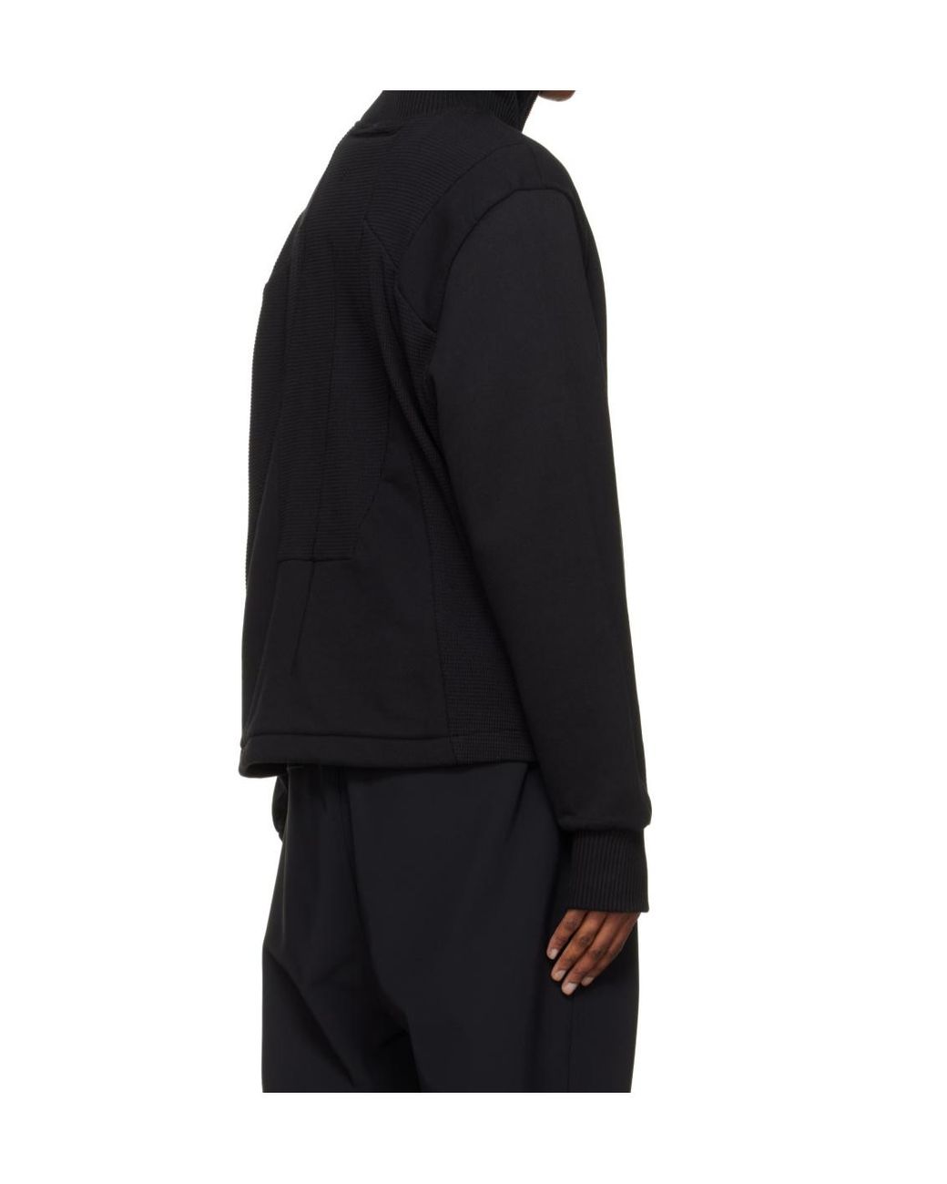 Thom Krom Black Ribbed Cuff Hooded Jacket for men