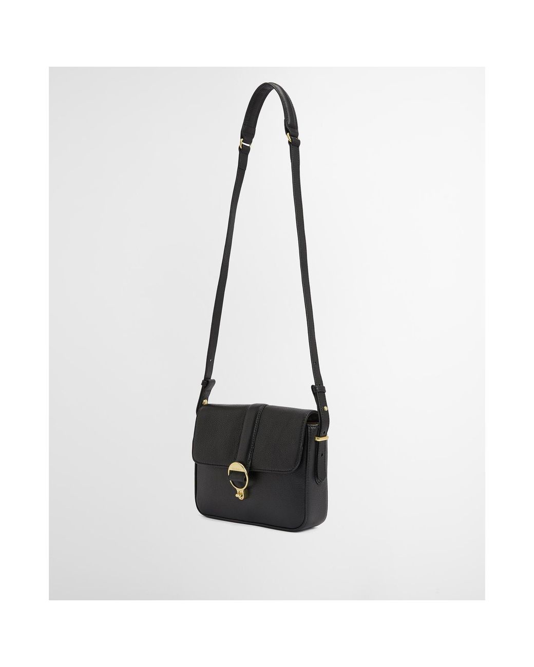 Barbour Black Leather Crossbody Bag