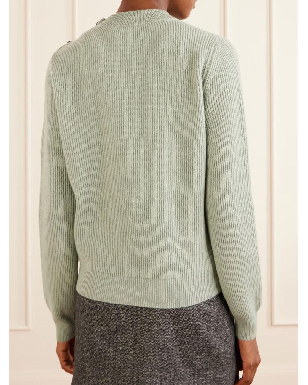 Blazé Milano Gray Racka Ribbed-Knit Wool And Cashmere-Blend Sweater