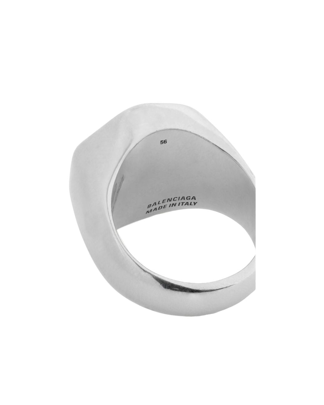 Balenciaga White Anchor Crest Signet Ring for men