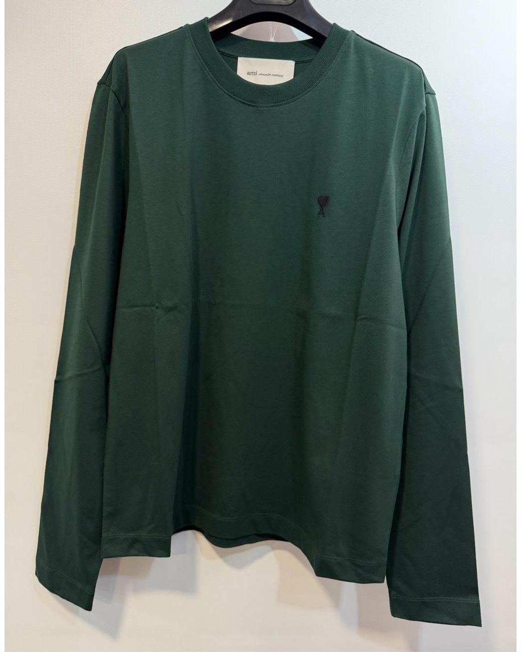 AMI Green Long-Sleeve T-Shirt for men