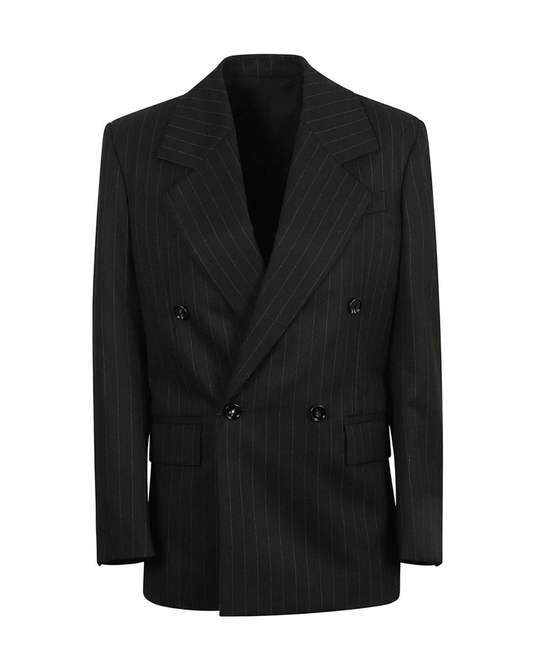 Bottega Veneta Black Pinstripe Shirt Jacket