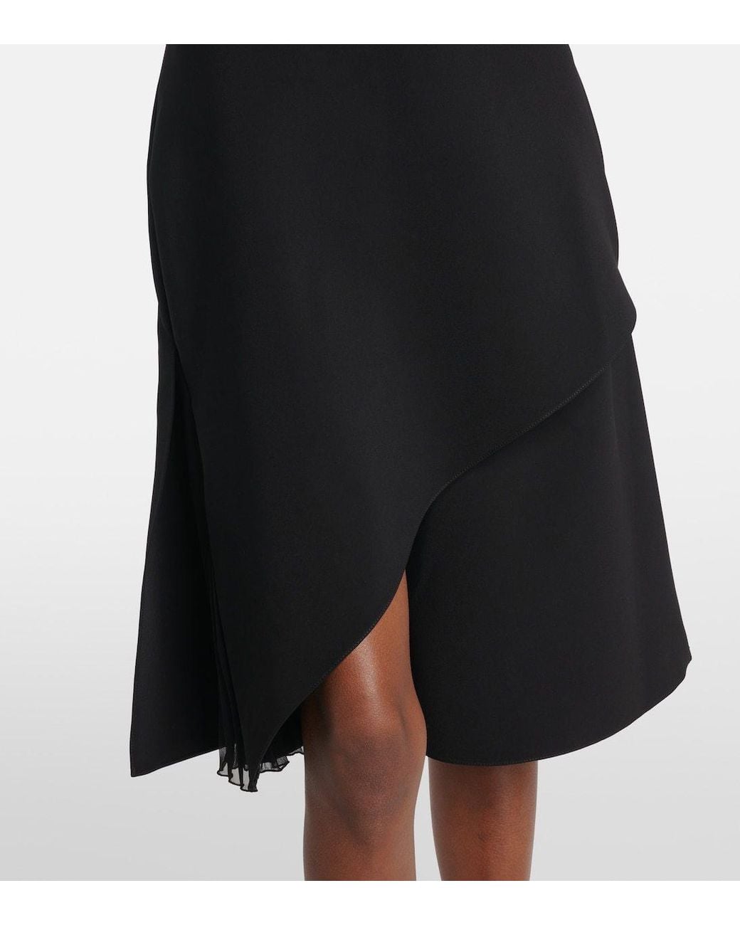 Courreges Black Infinity Asymmetric Crepe Minidress
