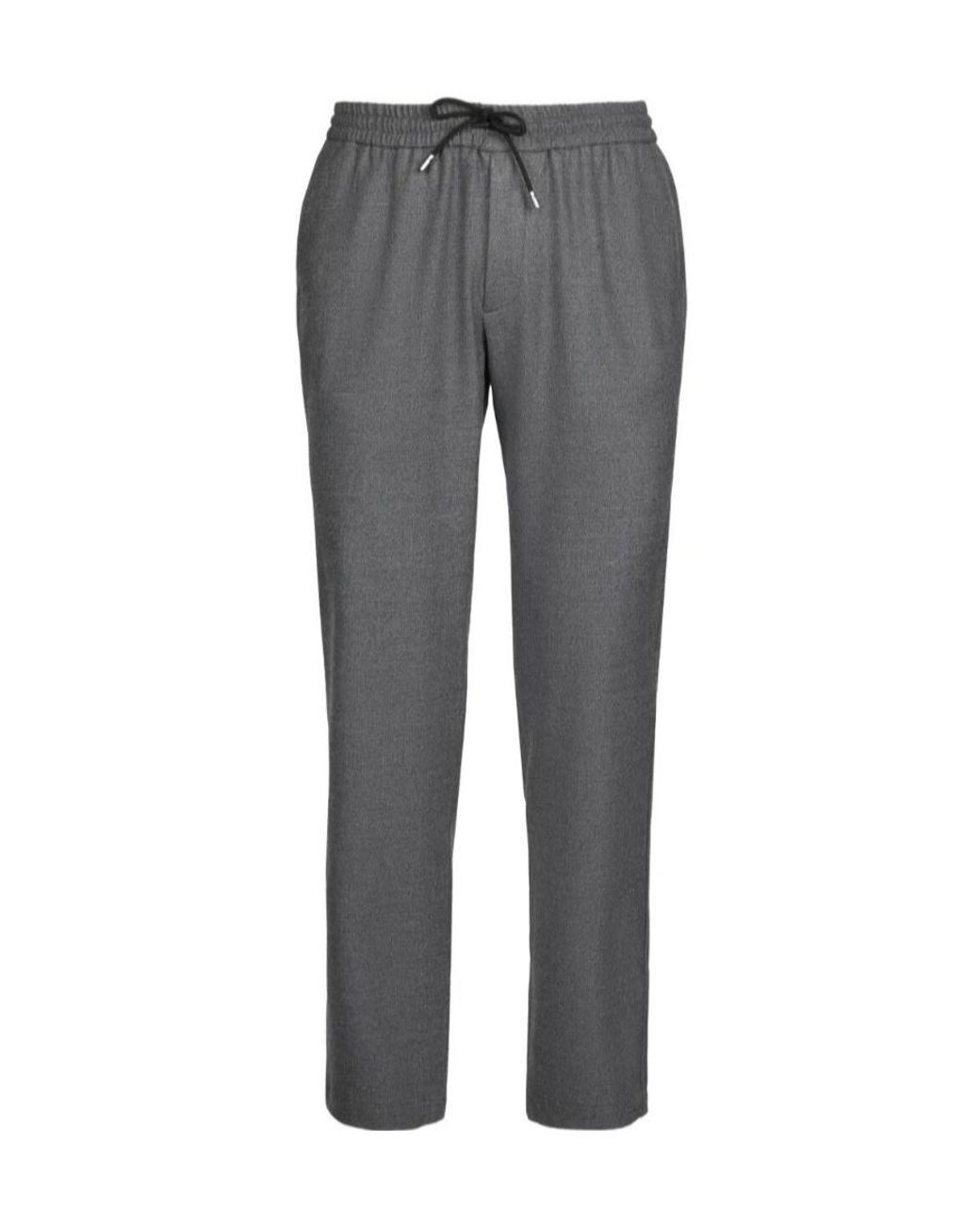 Sease Gray Drawstring Wool Pants for men