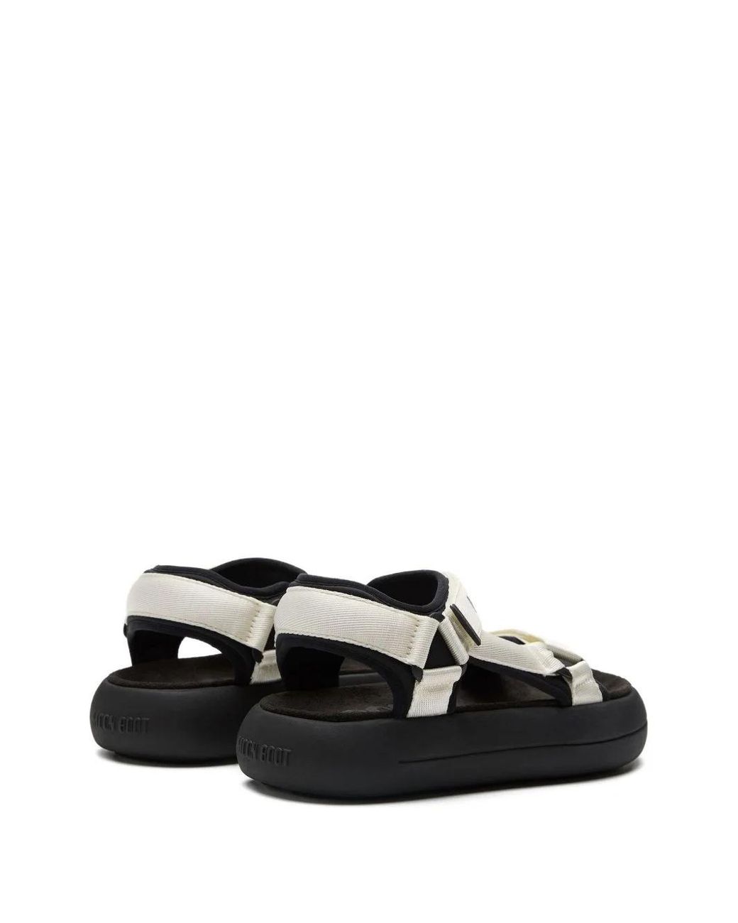 Moon Boot Black Logo-Strap Platform Sandals for men