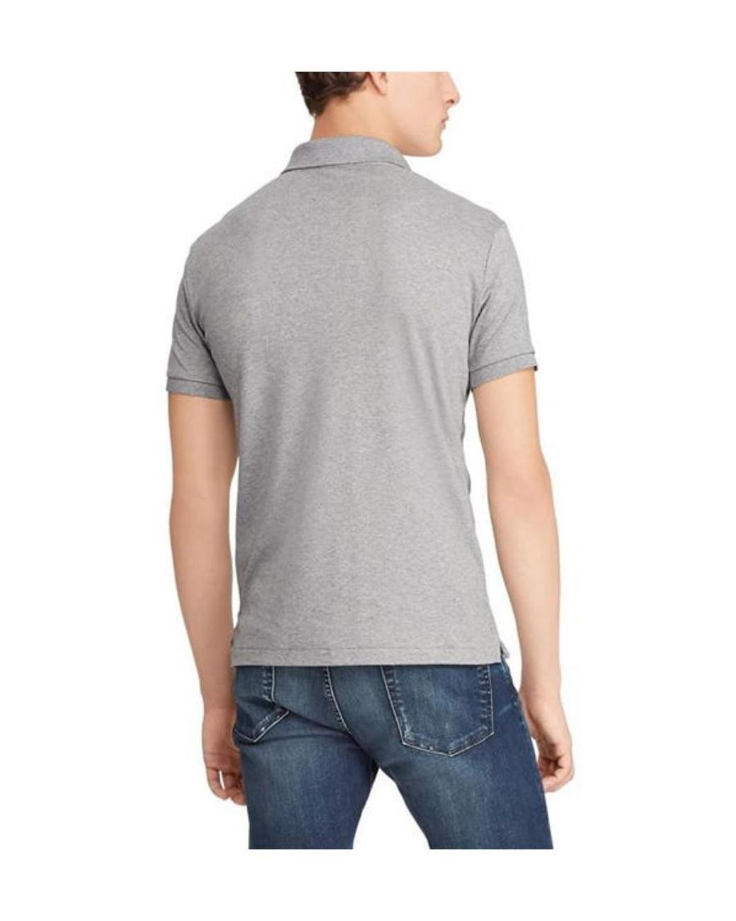 Polo Ralph Lauren Gray Logo Short-Sleeved Polo Shirt for men