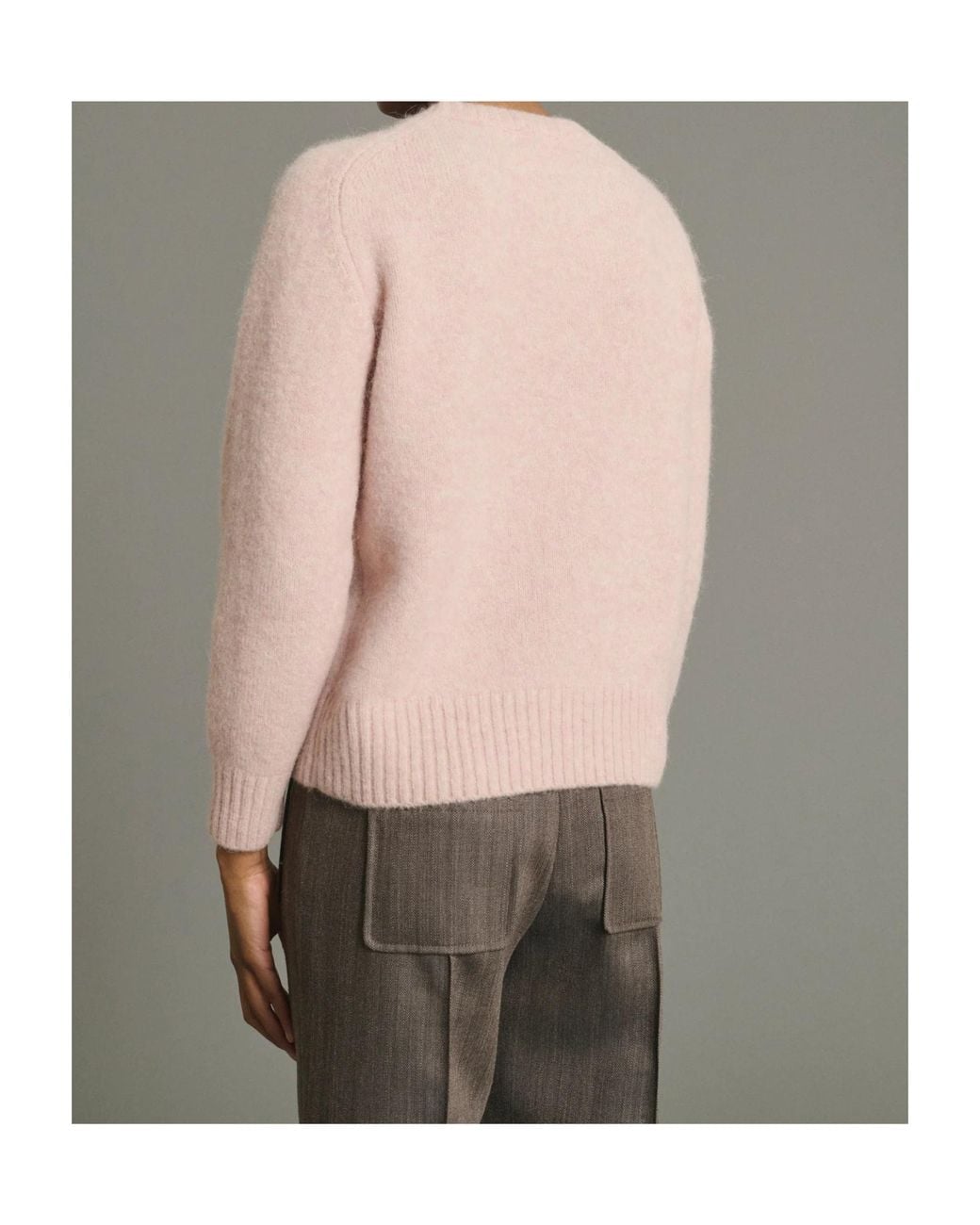 Soeur Pink Ribbed-Trim Sweater