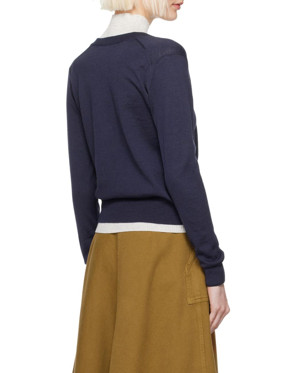Maison Kitsuné Blue Maison Kitsuné Baby Fox Patch Knit Cardigan
