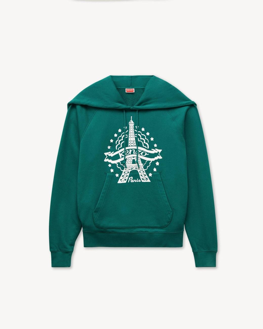 KENZO Green Eiffel Tower Design Hoodie for men