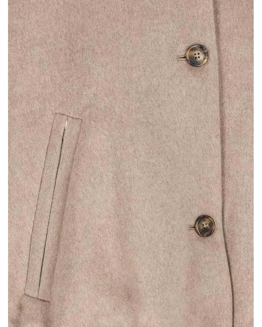 Max Mara Natural Leticia Button-Up Coat