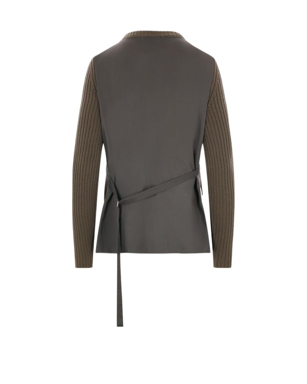 Ann Demeulemeester Green Buckle-Strap Crew Neck Sweater