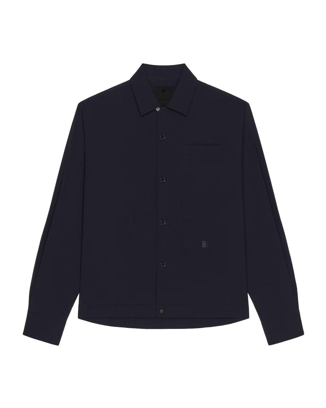 Givenchy Blue 4G Plaque Long-Sleeved Shirt for men