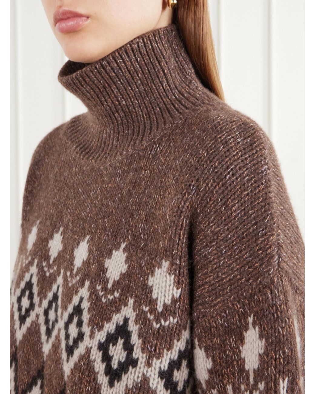 Lisa Yang Brown Cashmere Turtleneck Sweater