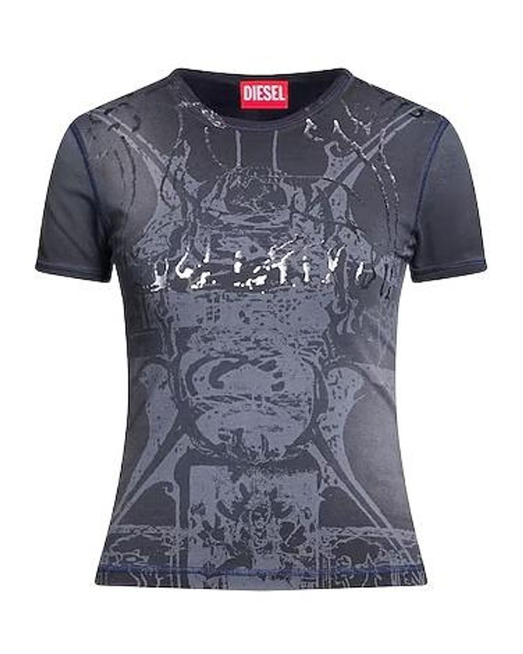 DIESEL Blue Print Short Sleeve T-Shirt