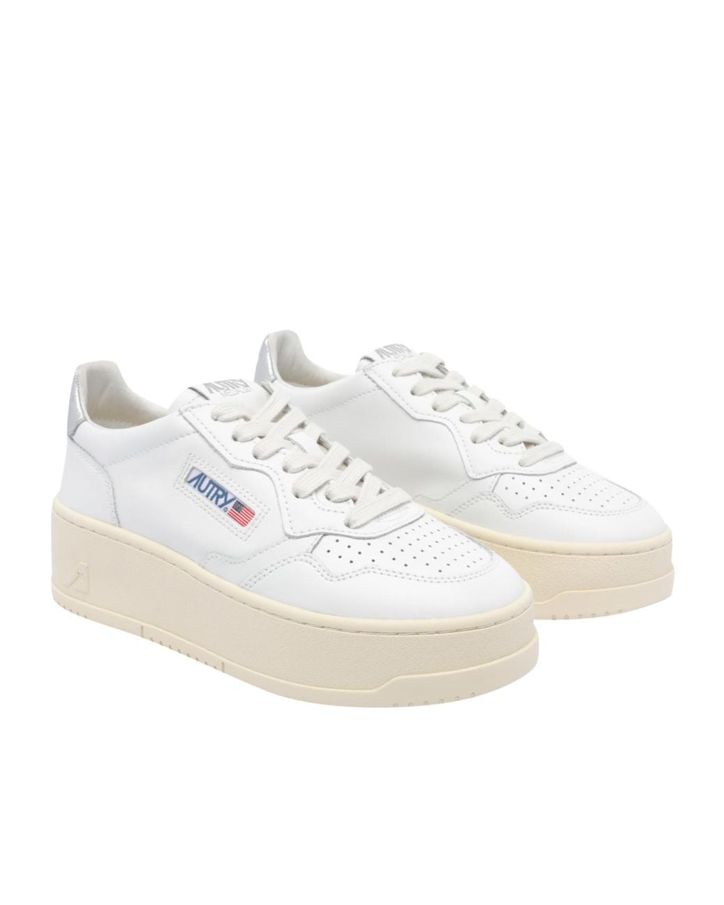 Autry White Platform Low-Top Sneakers