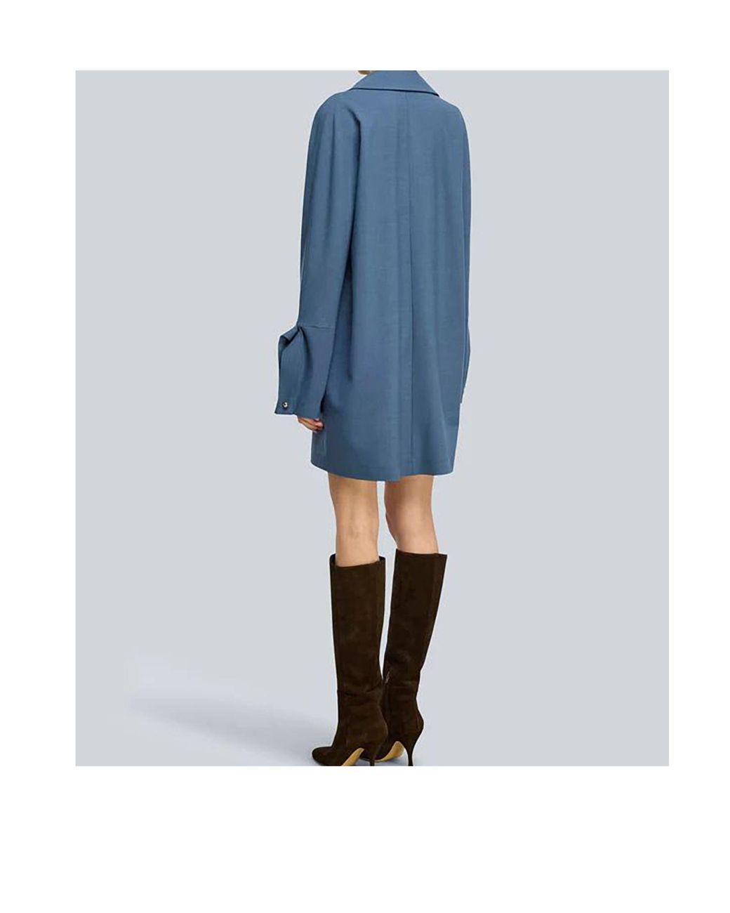 Semicouture Blue Long-Sleeve Mini Dress