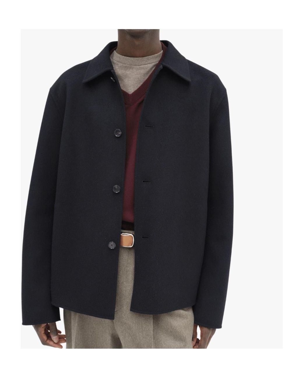 Auralee Black Single-Breasted Long-Sleeve Casual Jacket for men