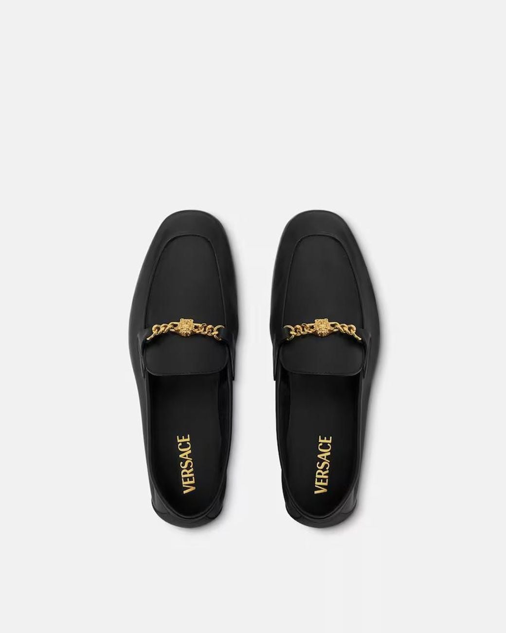 Versace Black Medusa Round-Toe Loafers