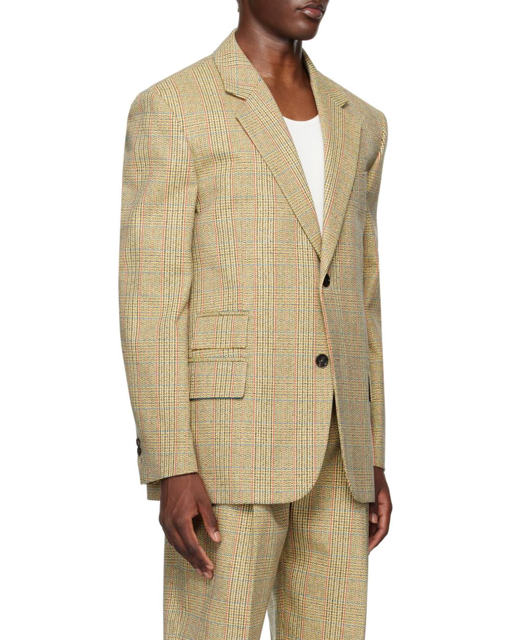 Bottega Veneta Natural Prince Of Wales Wool Jacket for men