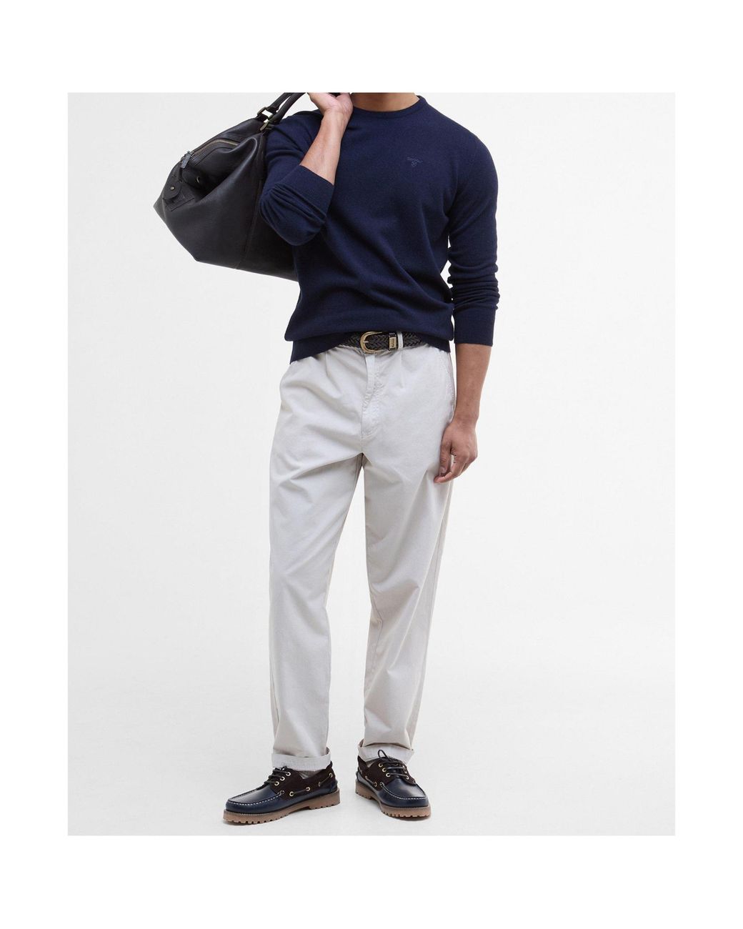 Barbour Blue Crew Neck Knit Sweater for men