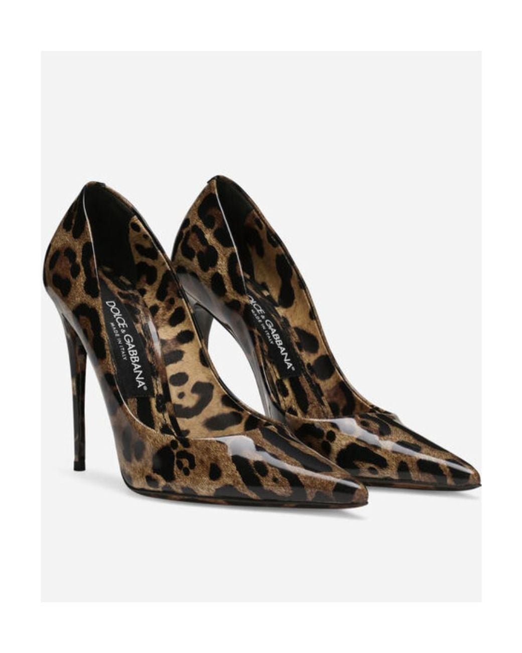 Dolce & Gabbana Metallic Printed Glossy High-Heeled Shoes