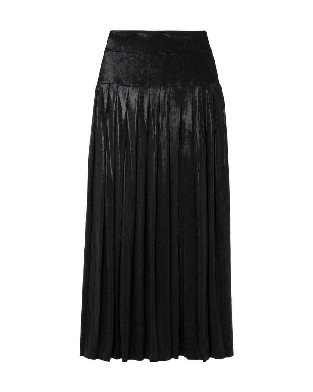 Norma Kamali Black Pleated Maxi Skirt