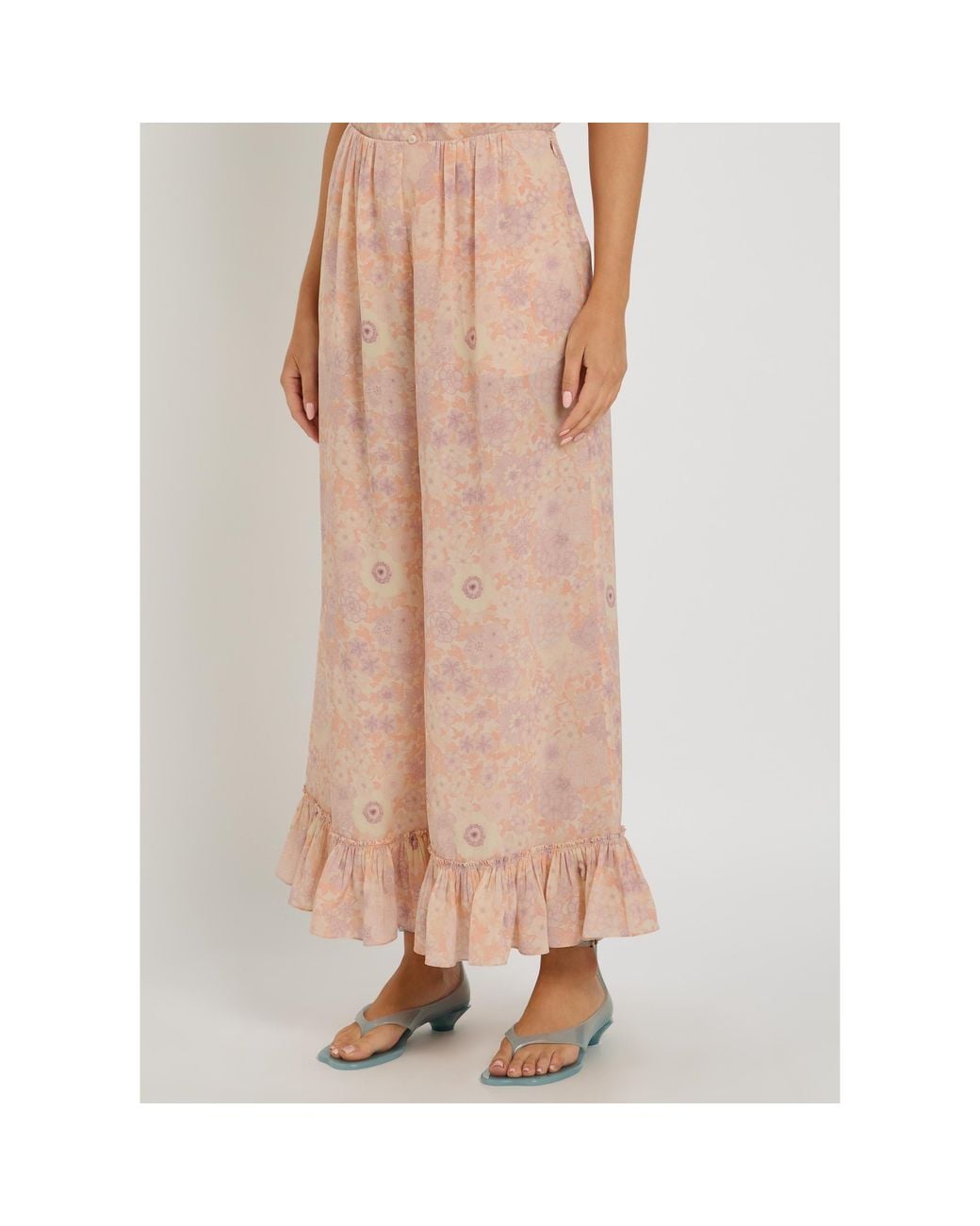 Chloé Pink Floral Silk Trousers