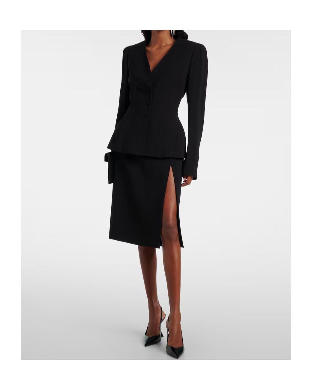 Mugler Black Re/Edit High-Rise Wrap Skirt
