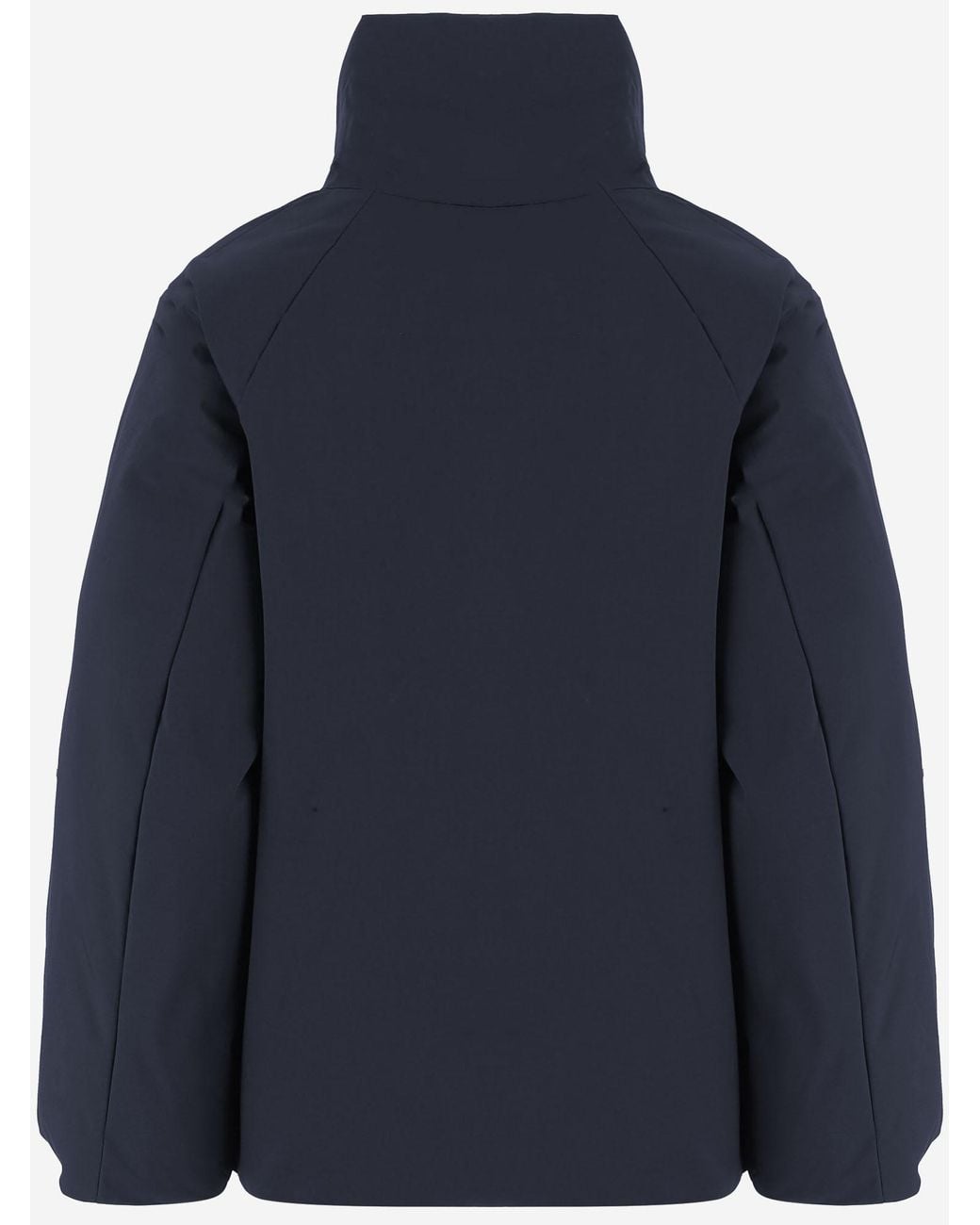 Aspesi Blue Long-Sleeved High-Neck Padded Jacket