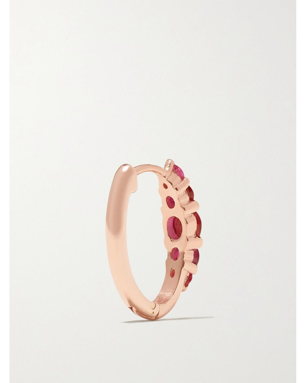 Ileana Makri Red 18-Karat Rose Ruby Hoop Earrings