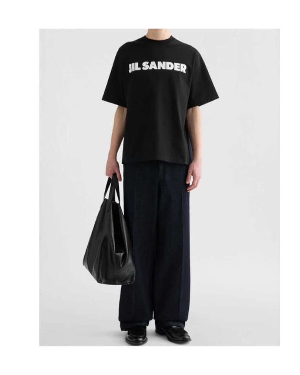 Jil Sander Blue Logo Printed Crewneck T-Shirt for men