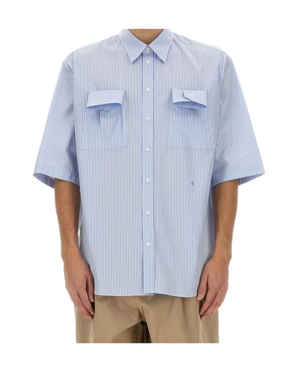 Moschino Blue Short Sleeve Shirt for men