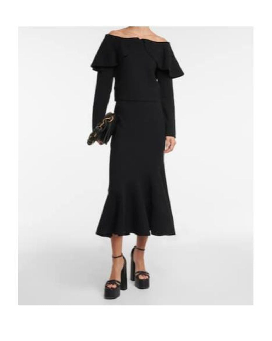 Altuzarra Black Hasla Off-Shoulder Wool-Blend Sweater