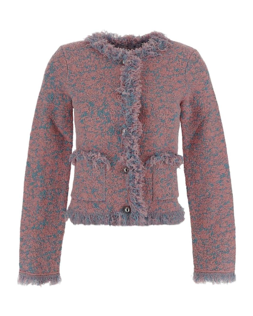 Rabanne Purple Fringed Trim Cardigan